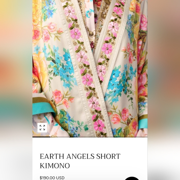 Aratta Floral Kimono Top - Pink, Blue, Yellow - Picture 6 of 7